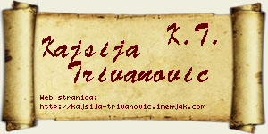 Kajsija Trivanović vizit kartica